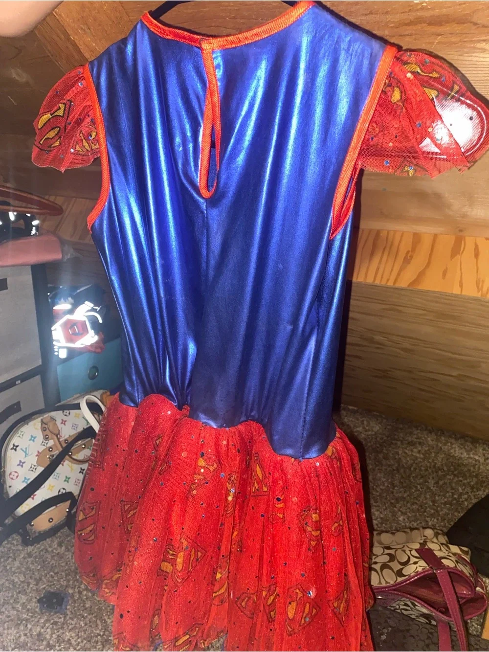 Supergirl Inspired Blue & Red Girls Costume Dress - Kids Costume
